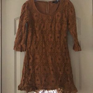 Soft lace dark yellow dress.